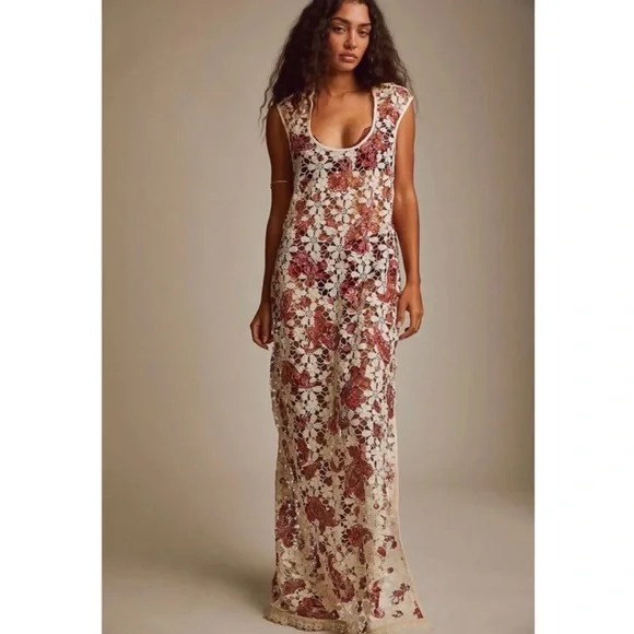 Free People Lilly Lace Maxi Dress Size XS - Picture 1 of 7